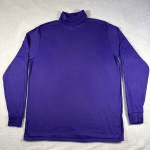 Medalist Men's XL Purple Turtleneck 50/50 Cotton Trevira Vintage Made in USA
